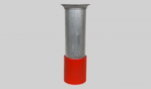 Aluminum Dig Tube 120 Wall - 8" Flat Flange x Urethane Tip